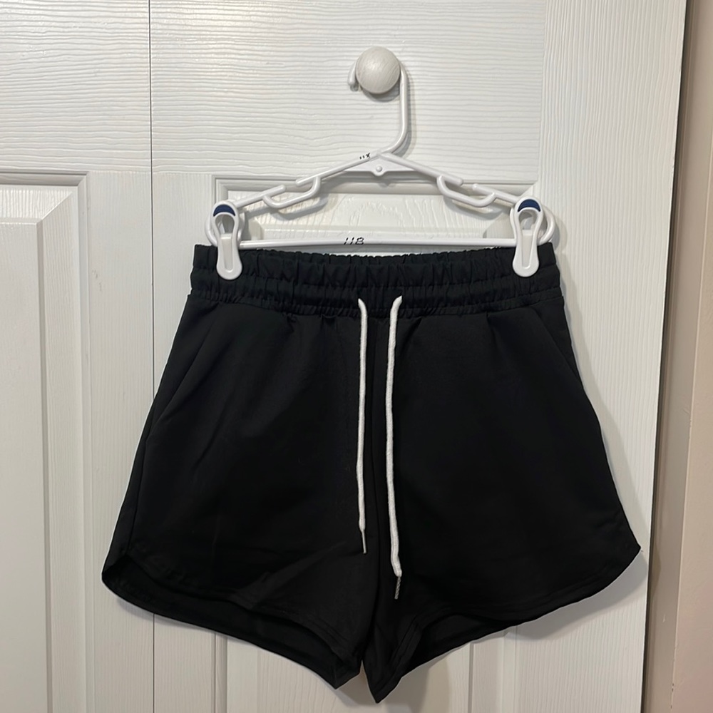 black shorts
